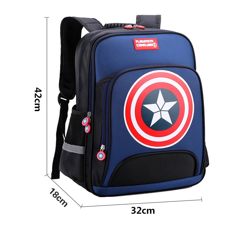 
2019 New Arrival Style Kids Bag Captain American Character Cartoon School Backpack For Boys Girls 