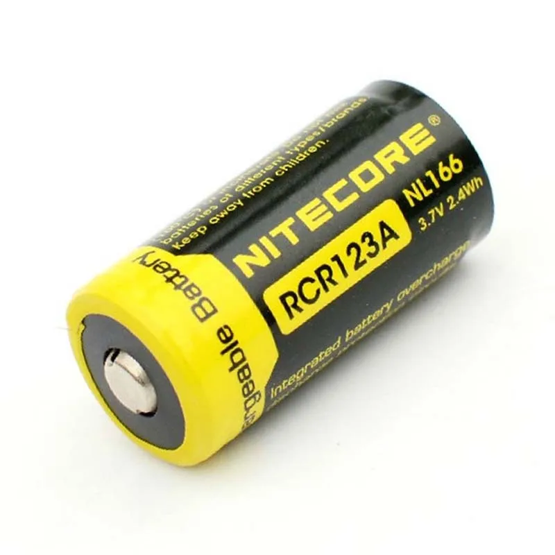 NL166 RCR123A 3.7V 2.4Wh 650mAh 3A Li-ion Rechargeable Battery with Protected PCB for Flashlight
