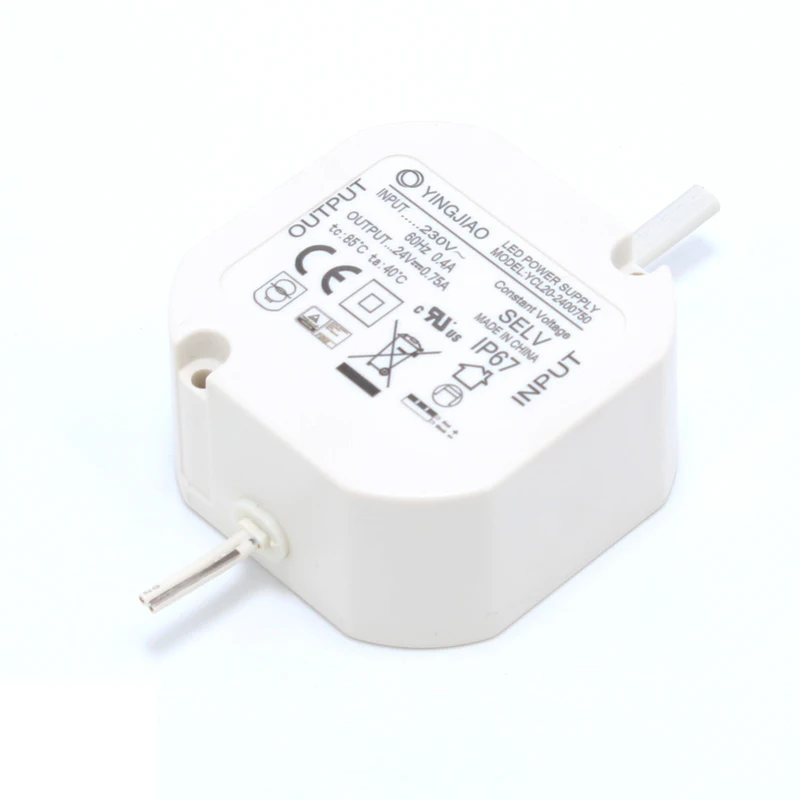 20W 24V 12V Constant Voltage Led Driver IP67 Waterproof Power Supply CE RoHS Approval