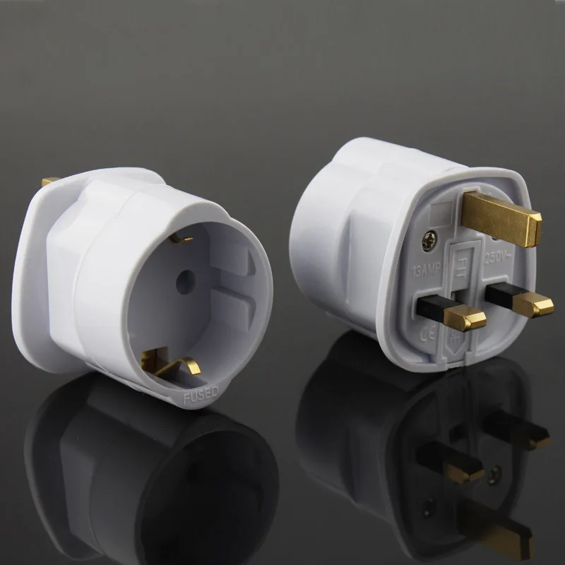 Wonplug hot sale  EU European Germany  to UK plug adapter with 13A fuse  CE   ROHS