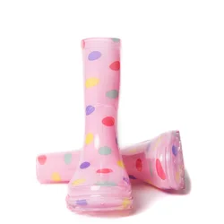 High quality beautiful waterproof pvc rain boots with LED light for kids