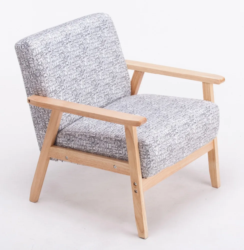 
single seat solid wooden leisure cafe sofa armchair BAC-132 