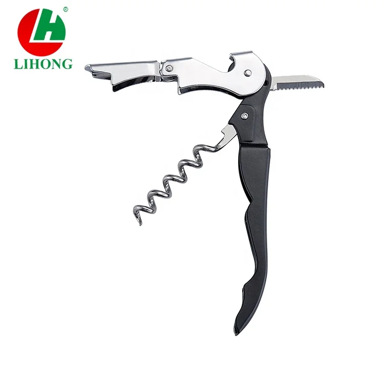 
Double Hinged Iron Handle Waiters Corkscrew Stainless Steel Wine Key Chain Bottle Cork Screw Opener 