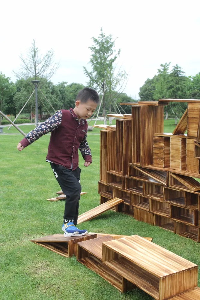 Детская игровая площадка для дошкольного возраста, игровые деревянные полые блоки, товары для раннего развития