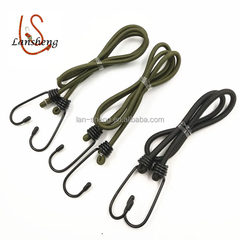 8mm 9mm 10mm elastic bungee rope with metal hook