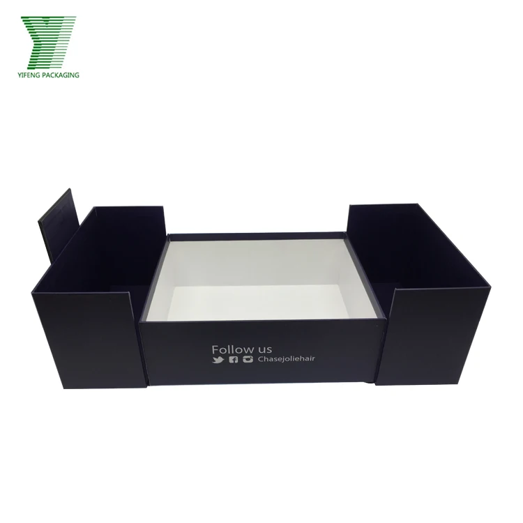 High end black printing custom tea displaying packaging magnetic closure gift box with own gold foiled logo luxury