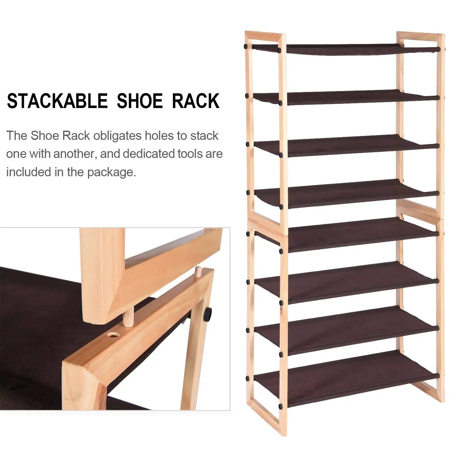 4-tiers  Shoe Organizer Rack, Simple Shoe Shelf with NON-WOVEN Design for Home