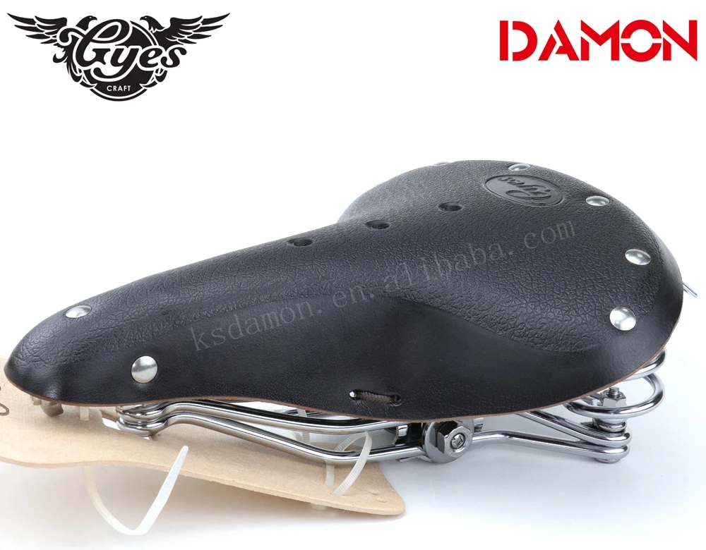 Gyes GS-11 Cow Leather Retro Riveted Leisure Bicycle Seat