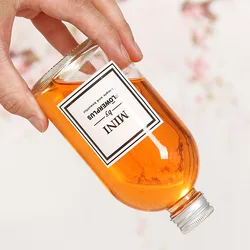 Hot sale custom logo empty boston round glass bottle for juice