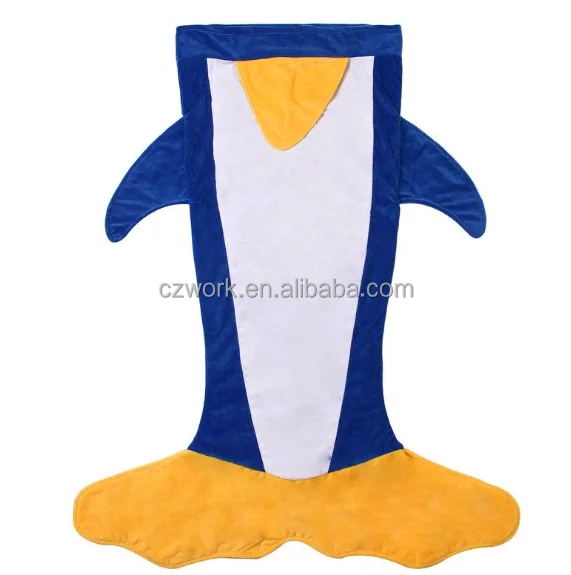 Детские дети 120x96 см двойной ткани флис пингвин одеяло в готовой продукции