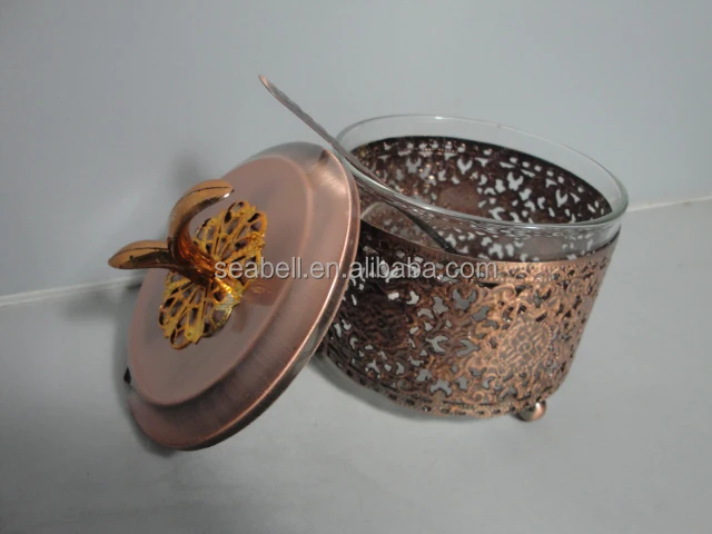 Tableware Banquet Sugar pot Antique brass style Sugar Pot With Lid