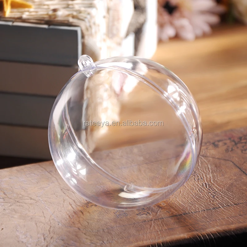 Wholesale Openable Transparent Plastic Christmas Ball Decoration Plastic Transparent Acrylic Ball-9CM  Supply 4-40cm balls