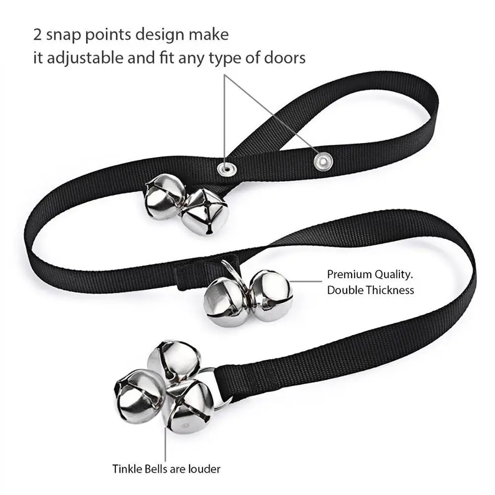 Дверные звонки для собак для дрессировки и разрыва дома с регулируемой длиной дверного звонка