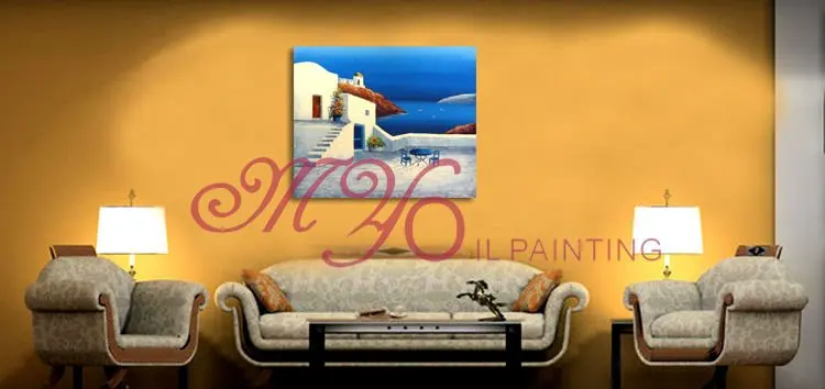 Excellent modern seascape oil painting hotel artwork ct-317 greece landscape painting