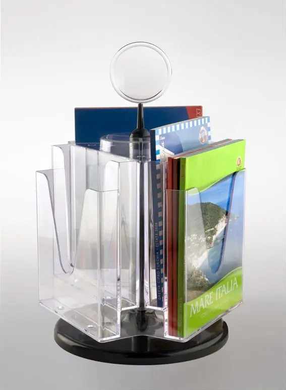 Acrylic Brochure Holder Stand Clear Acrylic A5 Leaflet Dispenser 3 in 1: 155mm (W) x 185mm (H) x 30mm (D)