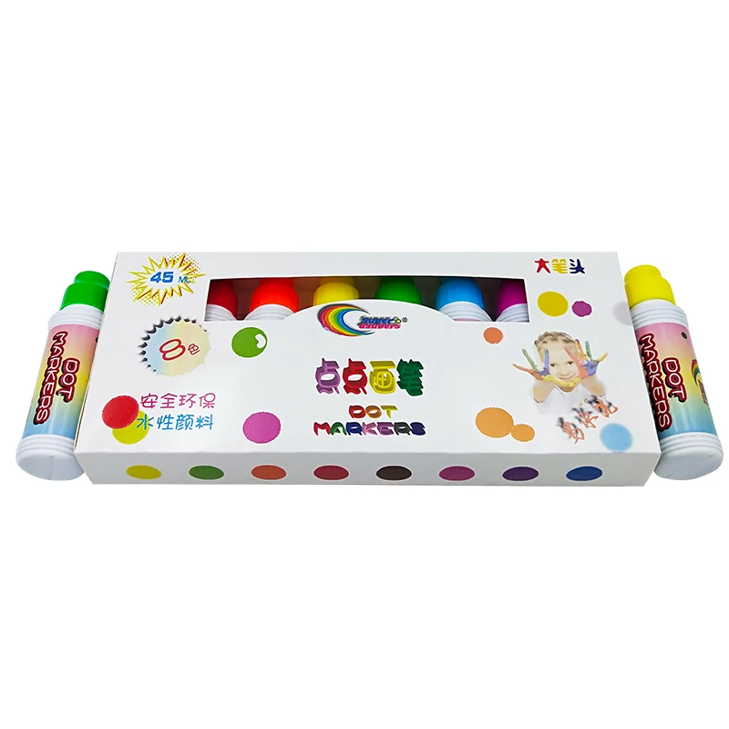 Моющиеся точки Маркеры детские моющиеся легкий захват-ной нетоксичной краски кисточки CH-2828