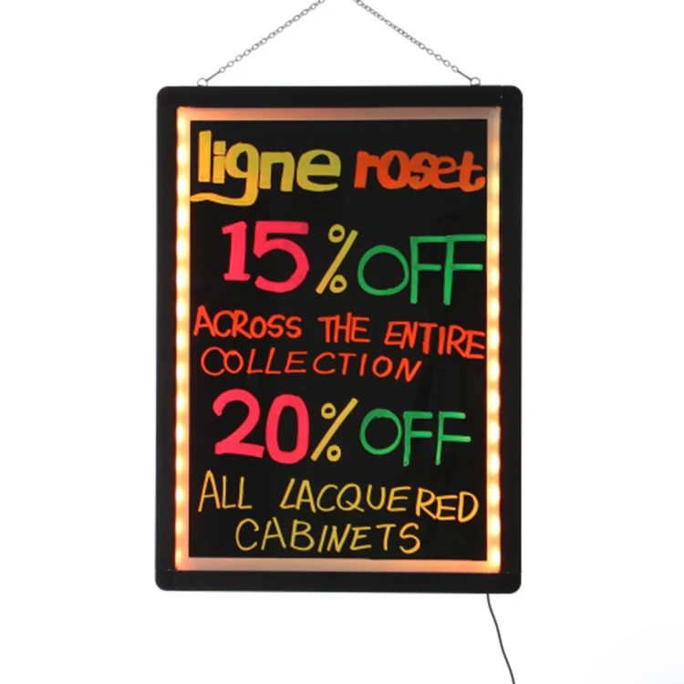 Новая технология, светящийся неоновый знак для рекламы в супермаркетах