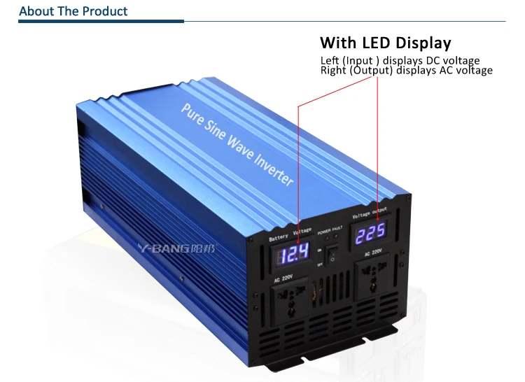 8000 Watt Max Continuous Power 16000 Watt Peak Heavy Duty Pure Sine Wave Inverter 12V DC to 120V AC 60HZ Truck/RV Convert