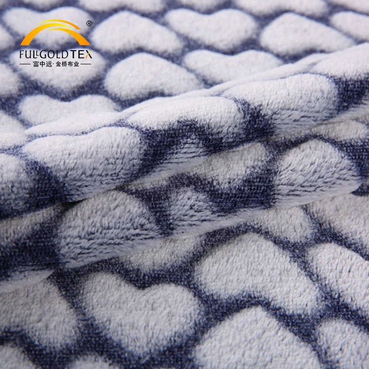 High quality comfortable thick jacquard printed knitted flannel fleece blanket fabric