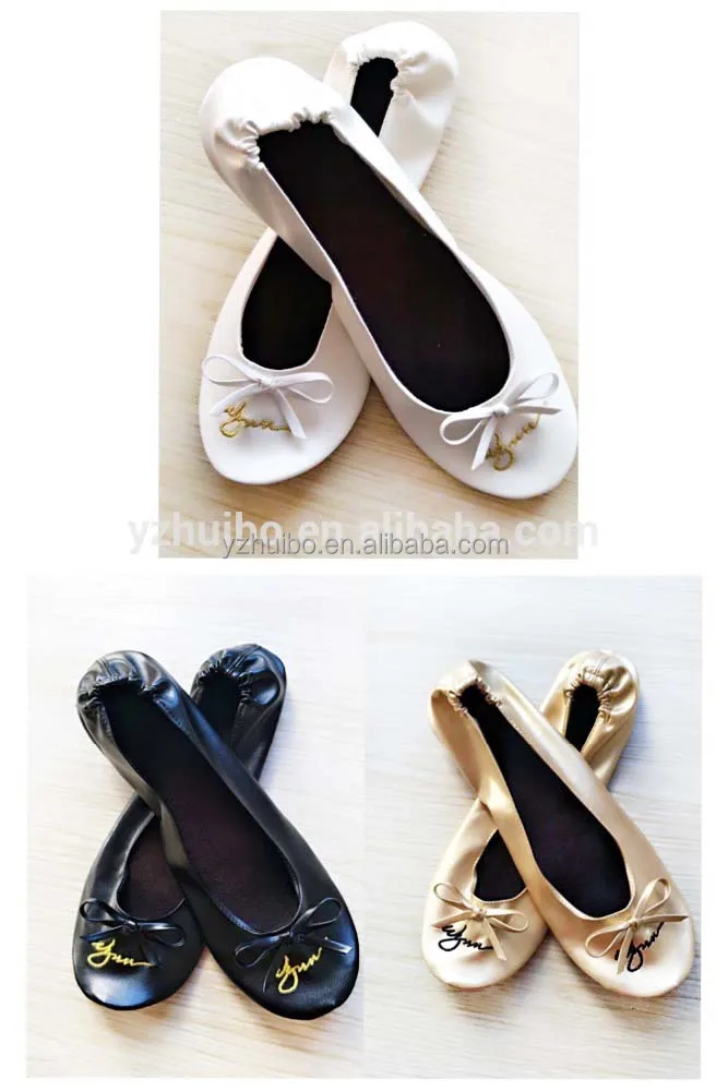 Женская Складная портативная дорожная балетная обувь на плоской подошве с подходящим футляром для переноски