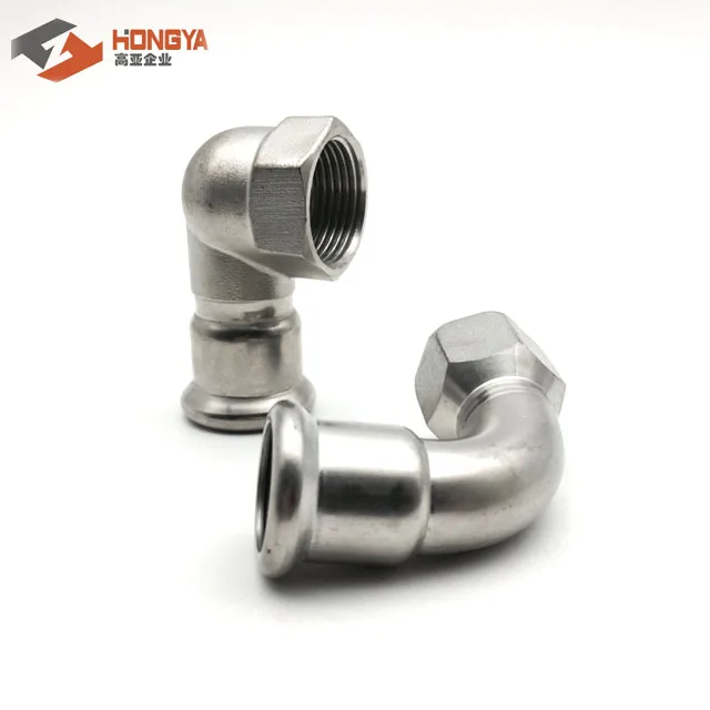 Stainless Steel DVGW Press Plumbing Pipe Fitting 90 Elbow M TYPE