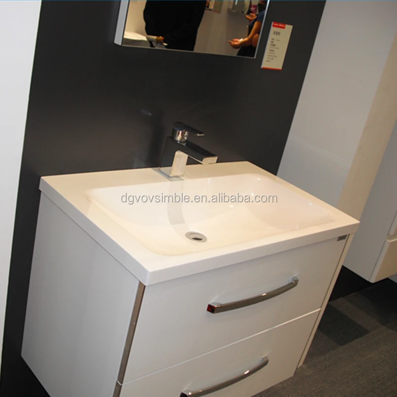 
SIMBLE wall mounted solid surface bathroom sink Cabinet Basins acrylic vanity sink manufacturer 