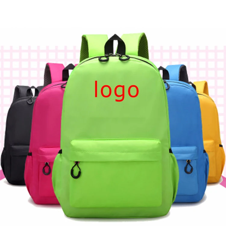 
custom logo schoolbag children pure color custom school backpack wholesale 