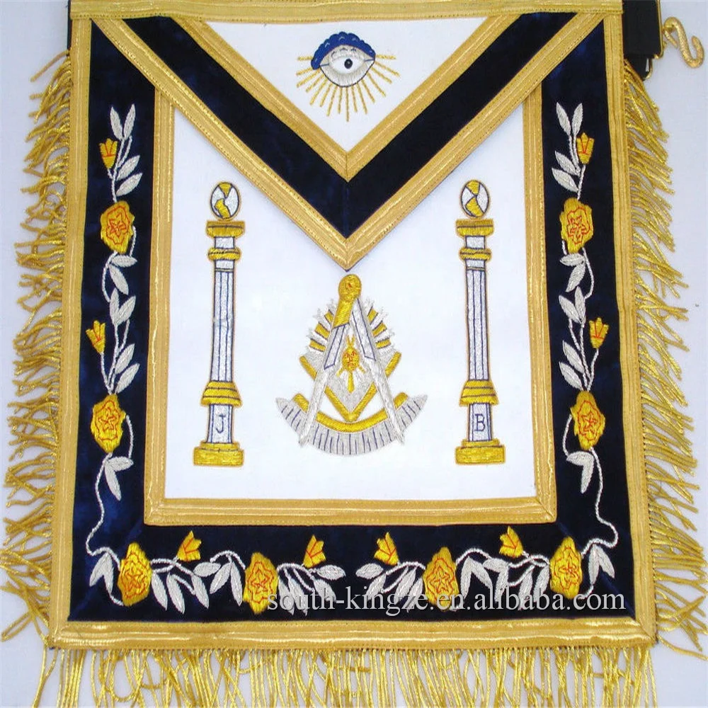 
Masonic Embroidered Regalia American Grand Lodge Tassels Lambskin Aprons 