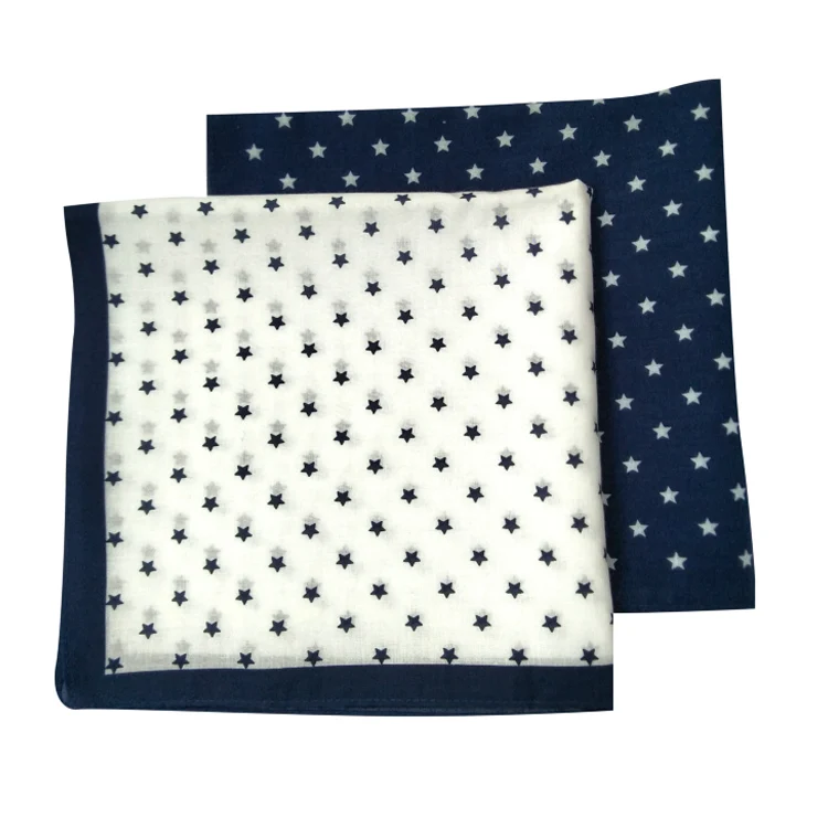 Taicang Yongsheng Wholesale White Square Pure Cotton Silk Printed Bandana in Stock