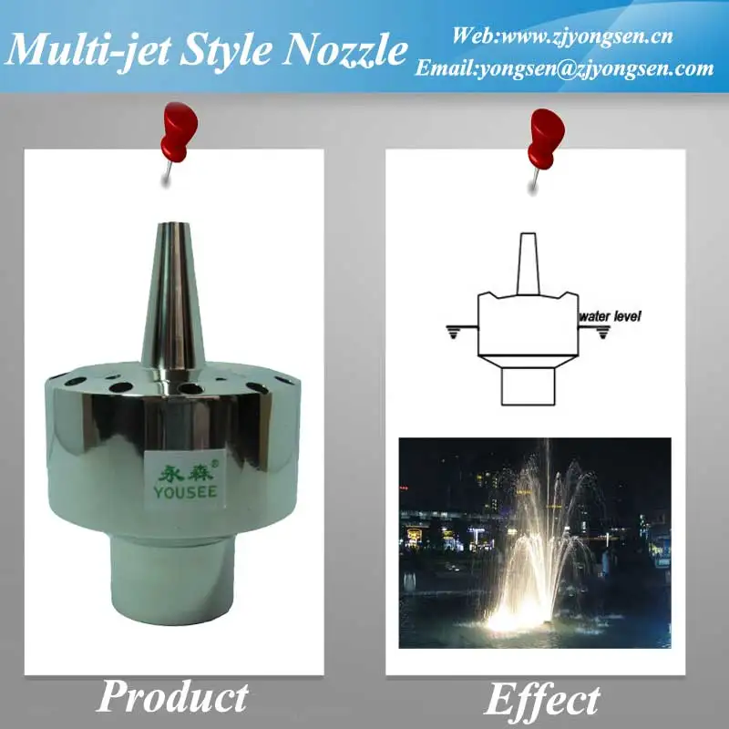 Stainless Steel Multi-jet Style Water Spray Nozzle For Water Fountain 1'
