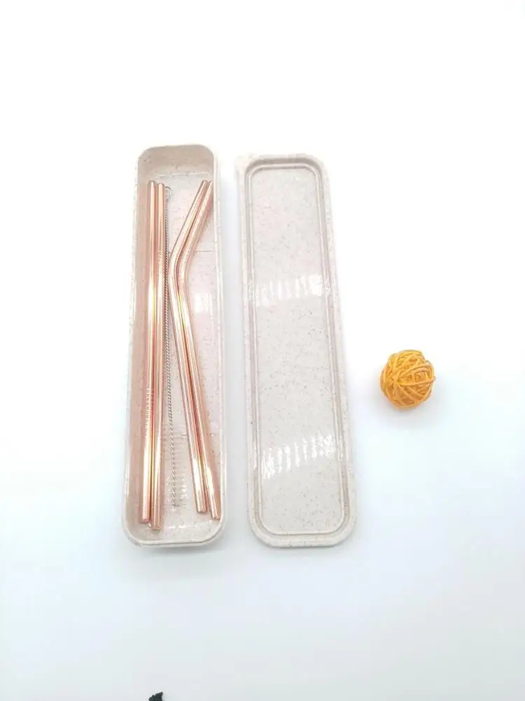 Stainless steel Straw long drinking Eco-friendly metal Straws rose gold black gold Red rainbow color straw