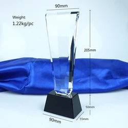High quality Award cylinder Large Crystal Pillar Trophy