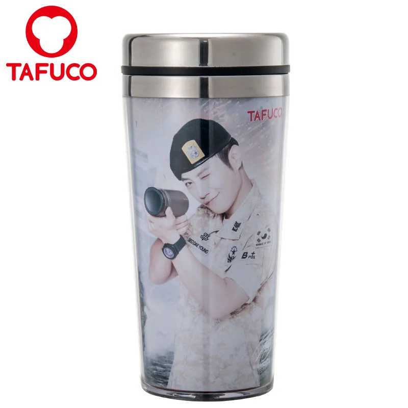 advertising paper include double wall stainless steel inner plastic outer coffee mug