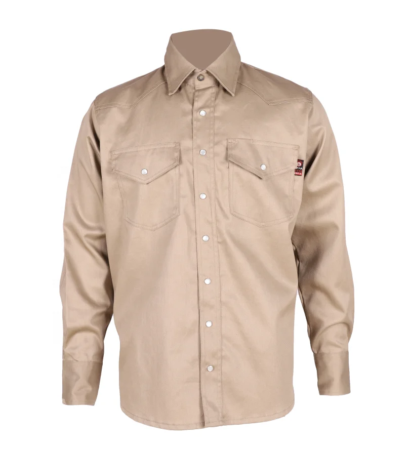 NFPA 2112 UL arc rated FR advanced anti fire fire proof Fire Flame Resistant retardant Uniform Shirt plaid henley shirt