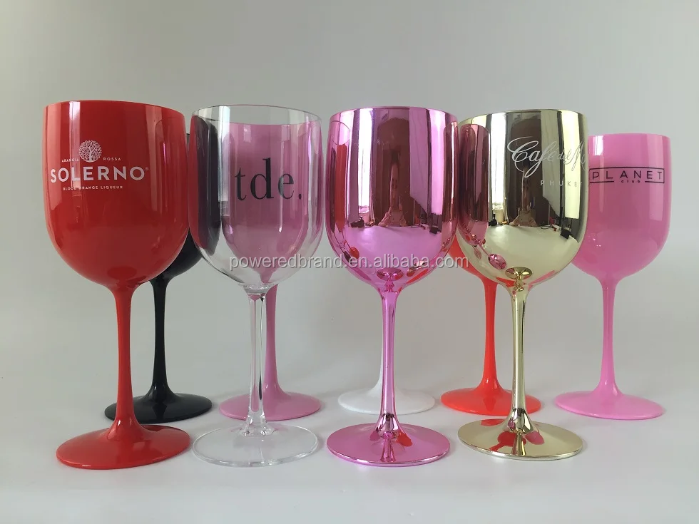 PS Plastic Reusable Customized  Wholesale party supply champagne glasses