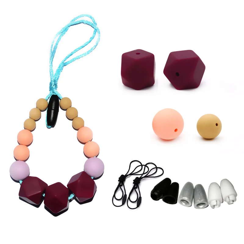 Ожерелье для мам и кормящих, ювелирное изделие, браслет из бисера для ребенка, Жевательная силиконовая соска с зажимом