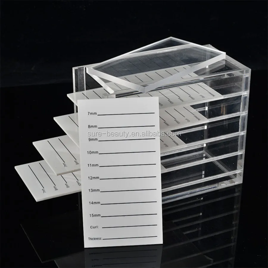 Eyelash Storage Box 5 Layers Makeup Display Container Eyelashes Glue Pallet Holder Grafting Eyelash Clear Box