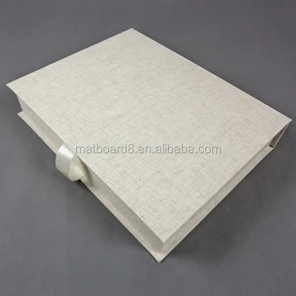 square linen box for a wedding album 320x320mm folio box