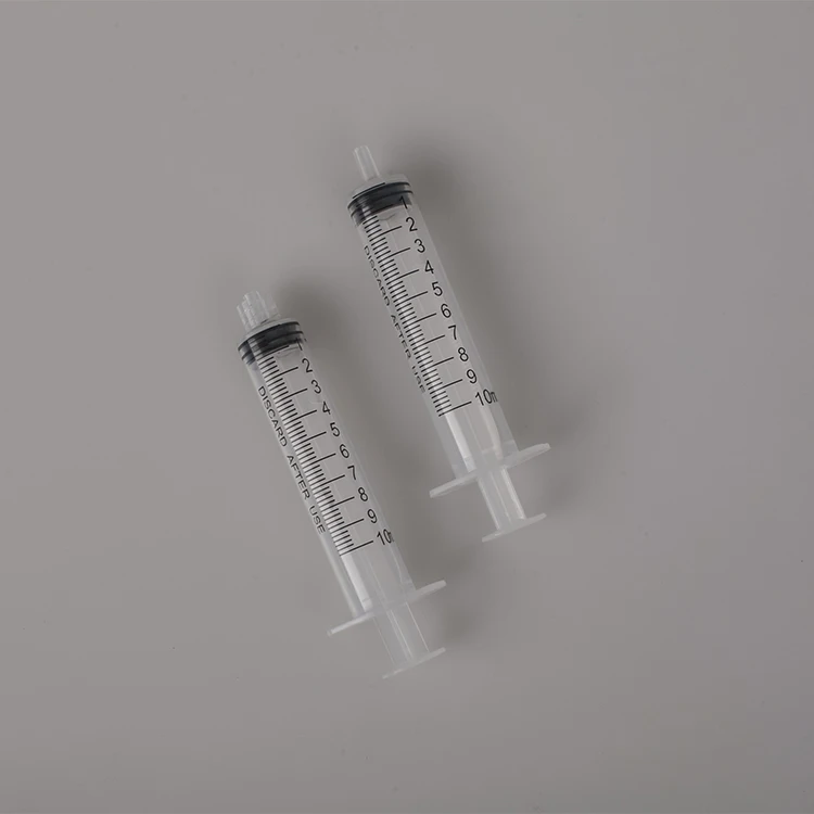 10ml luer slip syringe rubber plunger