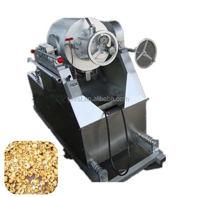 Automatic hot air flow rice grain cereal wheat puffing popping maize puffing machine
