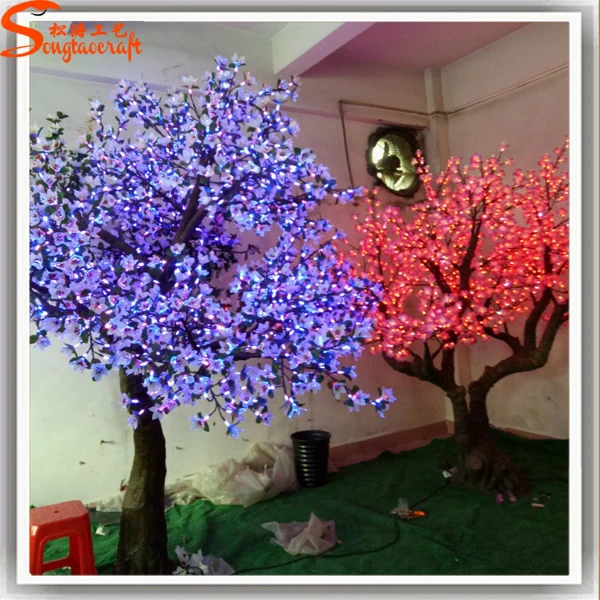 Quality is our culture purple color outdoor metal frame spiral decorative artificial lighted trees
