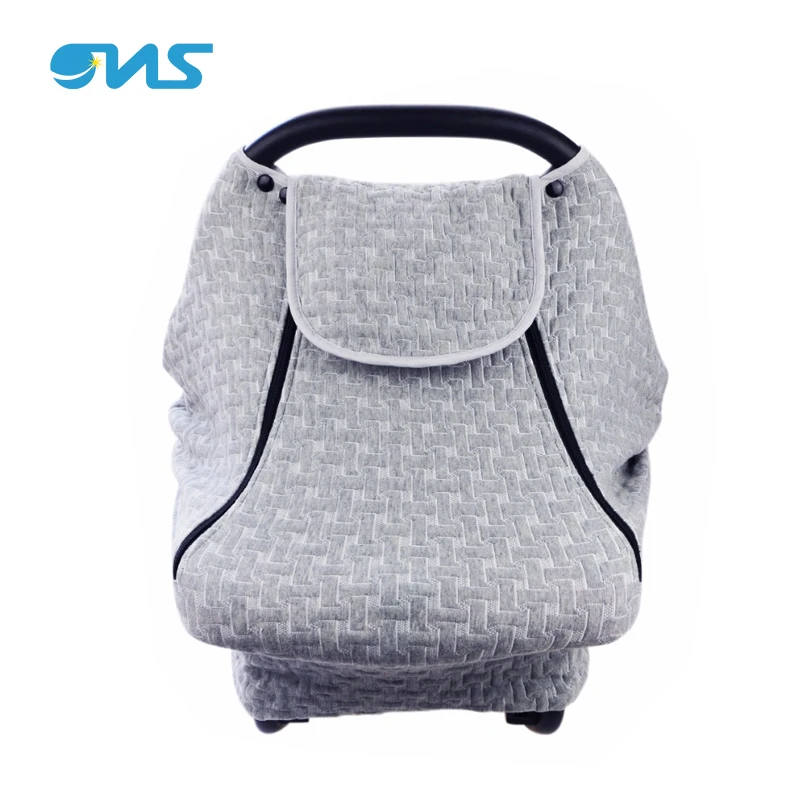 New Design Quilted with knitted material breathable and comfortable baby car seat canopy nursing cover for winter