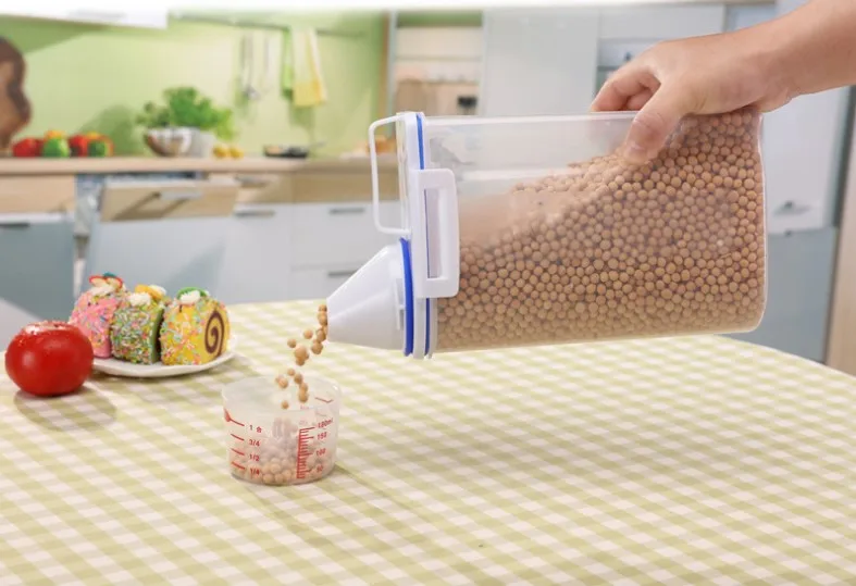 Plastic Airtight Food Storage box Laundry liquid washing powder household plastic bucket with spoon lid storage Containers