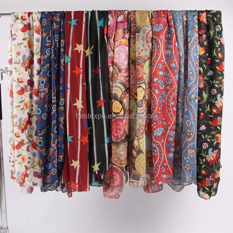 2018 new hot selling women polyester shawl fashion chinese indian silk scarf