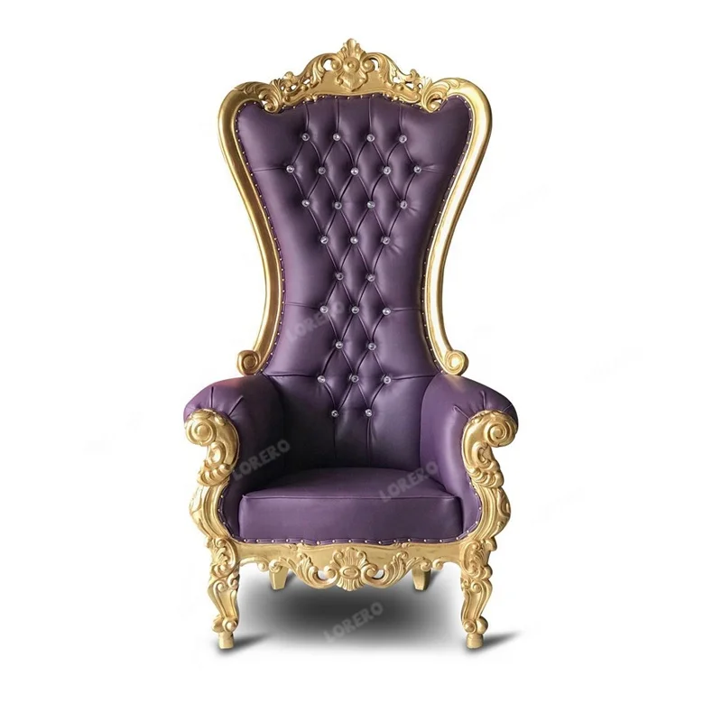 Luxury royal highback armchairs Multicolor king queen throne chair for wedding