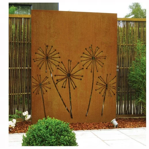  Современный дизайн уличное искусство лазерная резка стальной садовый экран corten