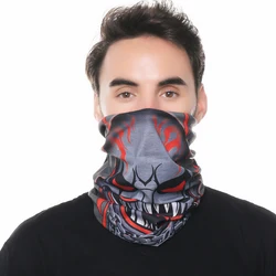 Elastic Skull Face headwear Polyester Fabric Scarf Custom Your Own Design Printed Bandanas