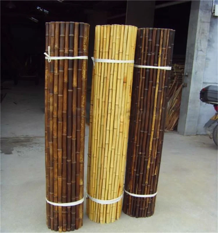 WY T-001 artificial black bamboo fence and bamboo cane mat