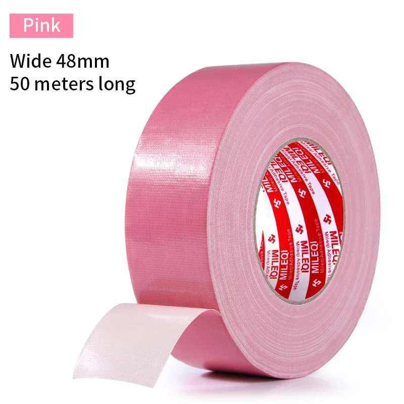 
Mileqi high quality 48mm wide brown wear-resistant acid alkali proof strong adhesive custom cloth gaffer duct tape 