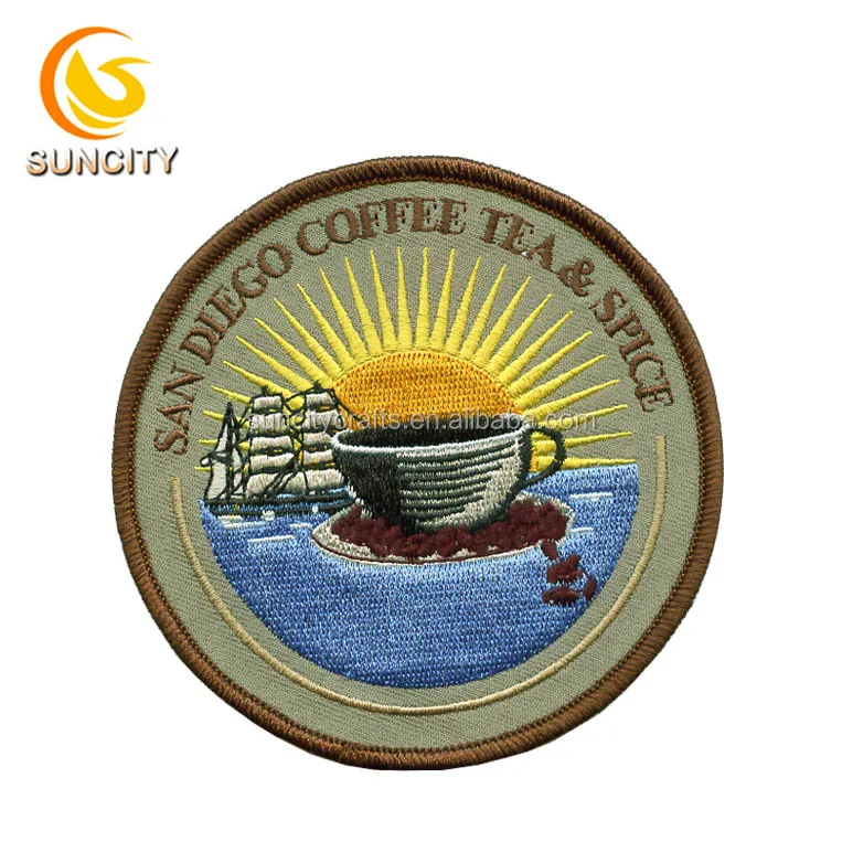 Hotsale Custom Logo Patch Bulldogs-gym no fight no glory Design Black round badge Embroidery Patch With Iron on For Uniform